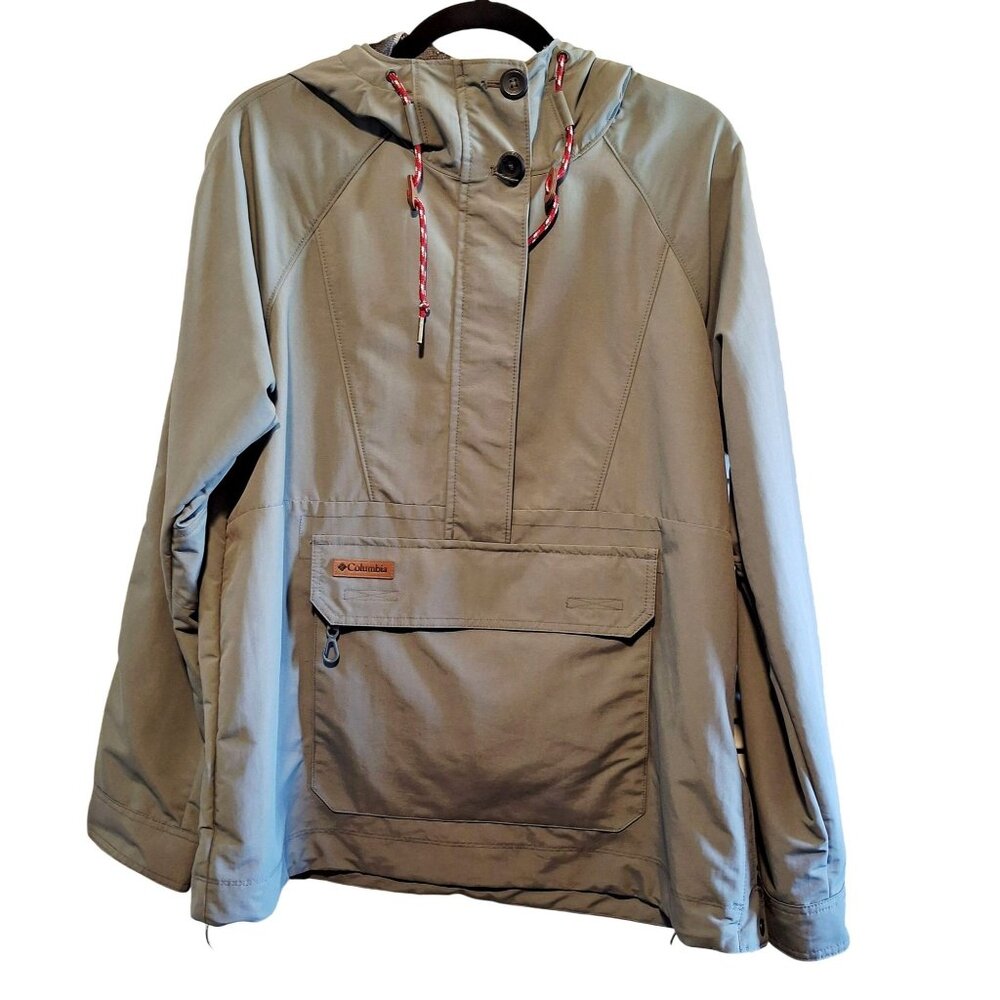 Columbia South Canyon Creek Anorak Jacket Womens Medium Hooded 1/2 Zip Grey